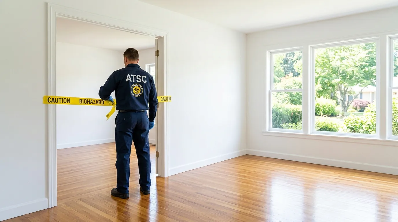 Certified biohazard cleanup crew performing Trauma Scene Cleanup in Shady Hollow